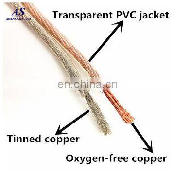 2 Core Transparent or Red Black Parallel Flat Ribbon Audio Ofc Speaker Cable Wire photo-3