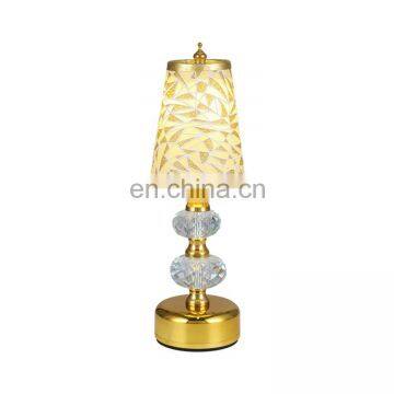 High Quality Luxury Modern Nordic Crystal Golden Table Lamp Usb Rechargable Hotel Bedside Bar Restaurant Retro Lamp photo-2