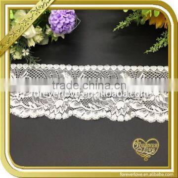 2016 hot sale elastic guipure lace fabric elastic fabric for suspenders FLL-040