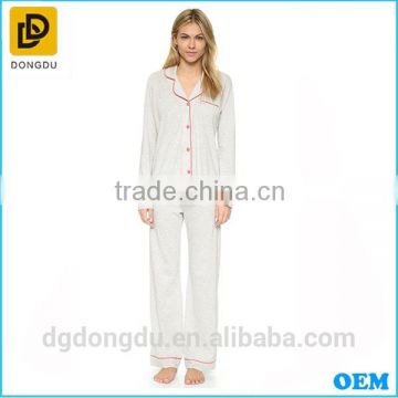 Hot Sales Organic Cotton Long Sleepwear 2016 New Arrival Pajamas