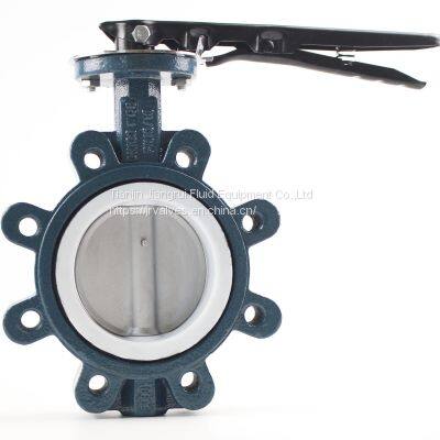 Lug Type PTFE Lined Wafer Manual Butterfly Valve