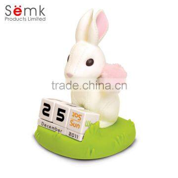 2016 novelty calendar design animal rabbit shaped plastic pvc calendar