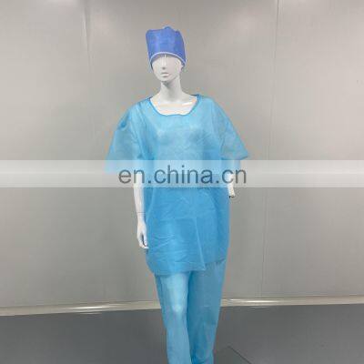 hospital clothing patient gown with crew neck