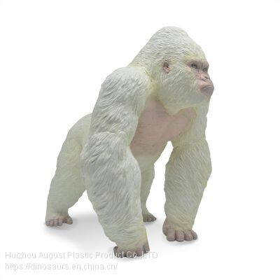 Albino Gorilla Toys King Kong White Realistic Hand Painted Gorilla Ape Wild Model Animal Figurine photo-3