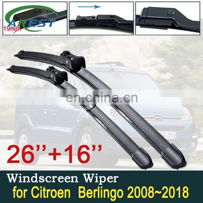 for Citroen Berlingo 2008~2018 B9 Car Wiper Blades Front Windscreen Wipers Car Accessories 2011 2012 2013 2014 2015 2016 2017