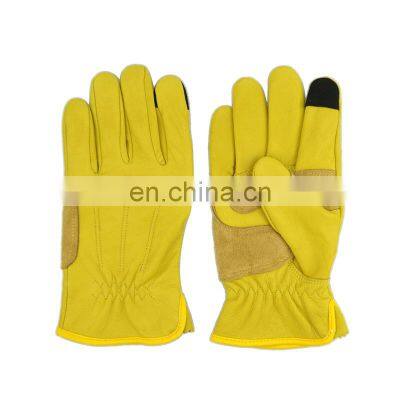 Outdoor sports mountaineering cycling touch screen non-slip protection safety leather gloves