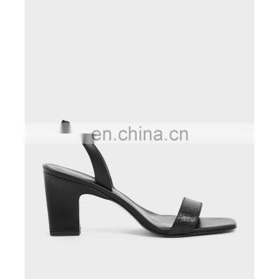 Fancy and unique snake print color design women medium chunky heel slingbacks sandals shoes other snake color are available