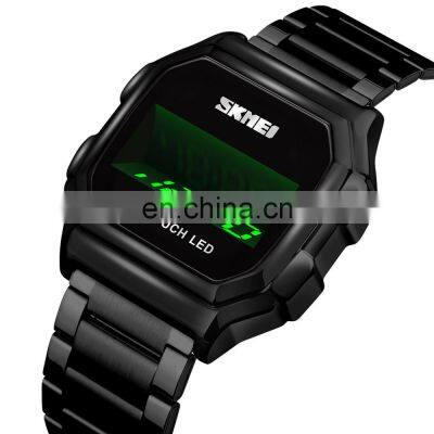 Skmei 1650 LED Digital Display Touch Screen Stainless Steel Watch for Men