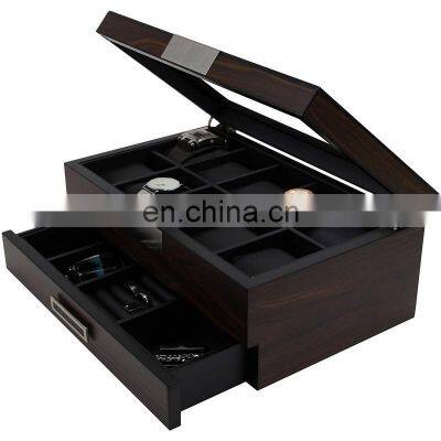 Watch Jewelry Storage Box Custom Glass Skylight Visual Wooden Watch Display Storage Jewelry Box photo-5