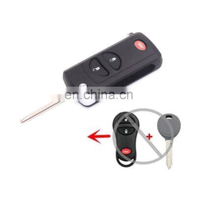 Keyless Entry 2+1 Button Car Flip floding Remote Key Shell Case Fob Fit For Chrysler Dodge Jeep Auto Key Fob Cover