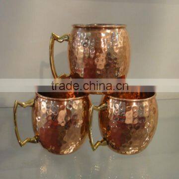 MOSCOW MULE MUG, 16-Ounce Solid Copper Hammered