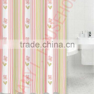 pink fabric shower curtain waterproof shower window curtains