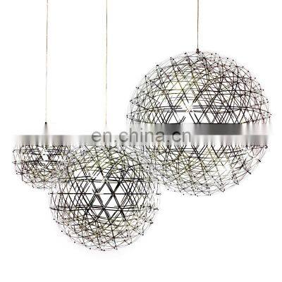 Nordic Restaurant Spark Ball Stainless Steel LED Chandelier Shopping Mall Starry Engineering Chandelier Lamp