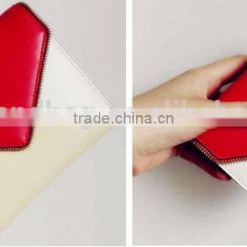 High Quality Large Capacity Multifunctional CONTRAST COLOR Custom Genuine Leather Zip Women RFID Blocking Wallet for Ladies photo-6