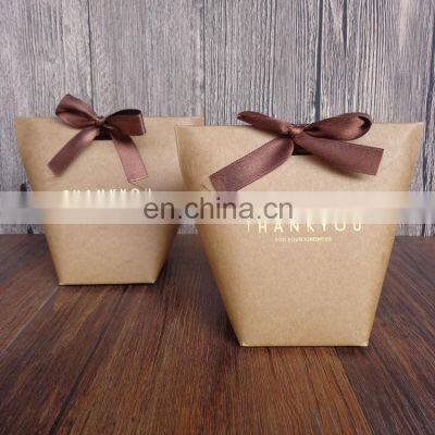 Thank You Gift Cheap Shopping Brown Custom Wholesale White Kraft Paper Bag