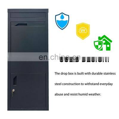 Wall Mounted Smart Metal Parcel Drop Box Galvanized Steel Apartment Mailbox photo-5