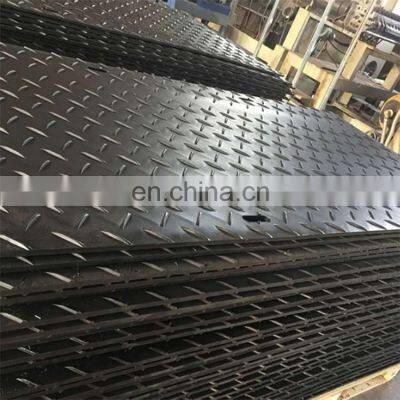 Reliable Performance Anti Impact Wear Resistant HDPE Sheet Non Slip Surface Tread Pattern Black Ground Protection Mats