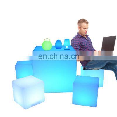 LED Light Holiday Light Hotel Slippers Led Ice Cubes Plastic White 16 color changes Rechargeable LED Cube Table LED Cube Chair