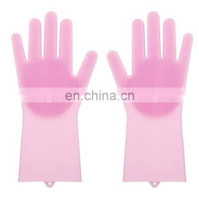 High Quality Silicone Scrubber Washing Dishes Brushing Grooming Washing Household Cleaning Gloves photo-2