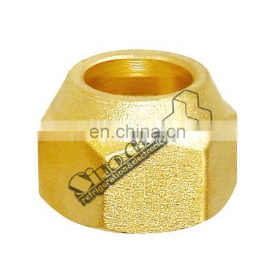 Refrigeration Brass Fitting Straight Knurling Brass Inserts Nut Self-Locking Blind Threaded Inserts Brass Nut photo-3