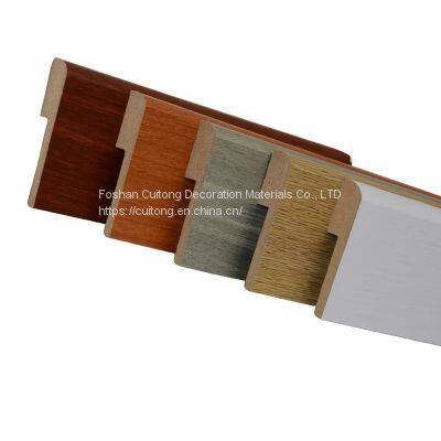 MDF Floor Line Foshan Factory Wholesale Wood Grain Baseboard Paint-free Covered Floor Line 9cm Composite Wooden Corner Line photo-5