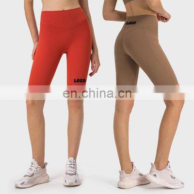 Newest Design Ribbed High Waist Peach Hip Slim Fit Outdoor Workout Gym Biker Shorts Ladies Fitness Yoga Sports Wear For Women