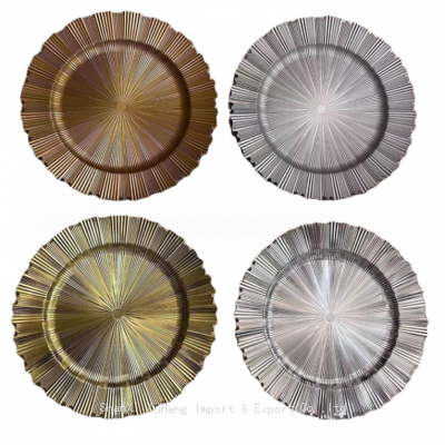 Wholesale Wedding Under Antique Bronze Plastic Charger Plates for Dinner Decoration photo-2