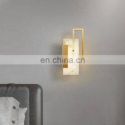 Living Room Bedroom Bedside Wall Lamp Modern Alabaster Copper Wall Lamps photo-4