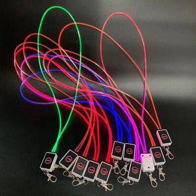 Christmas Party Decoration Light up Glow Necklace Custom LED Flashing Lanyard