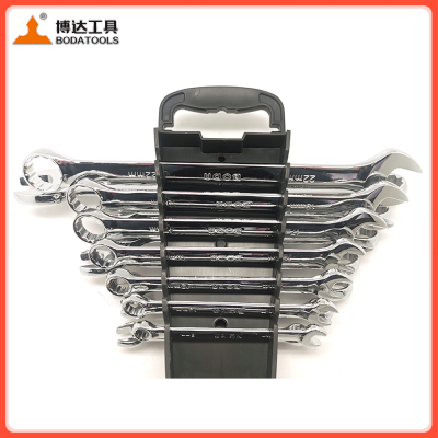 BODA 14-Piece High-quality. Combination Wrench Set for Sale, ChromeVanadium Steel, Long Pattern DesignInclude Metric Sizes 8mm-24mm With Storage Rack photo-4