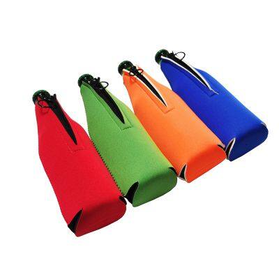 Custom Beer Wine Bottle Sleeve Cooler Zipper Neoprene Beer Bottle Holder With Opener photo-2