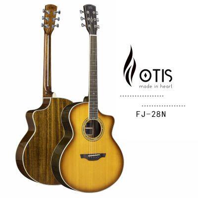 Otis 41inch Solid Top Spruce Acoustic Guitar Manufacturer Single Board Guitars Factory FJ-22N