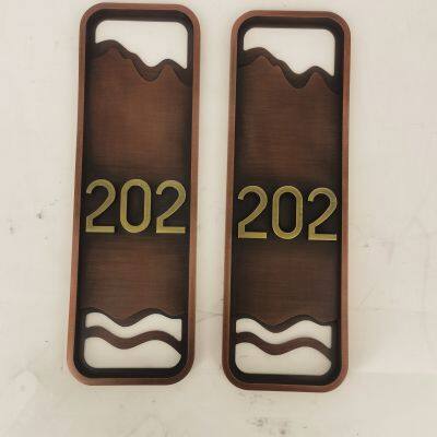 Vintage villa digital number plate customization relief for household use residential box doorplate creative metal community signboard
