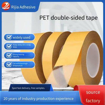 Juze Double-sided Tape Made of Pet Material With Yellow Film, Factory Direct Wholesale With Strong Adhesion