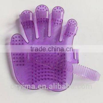 plastic pet grooming glove brush