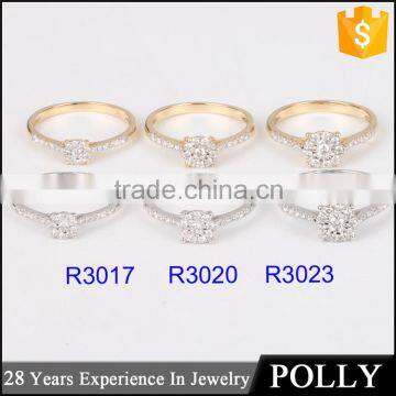 Fashion Women's 9k 14k 18k Gold Wedding Jewelry Engagement Diamond Ring
