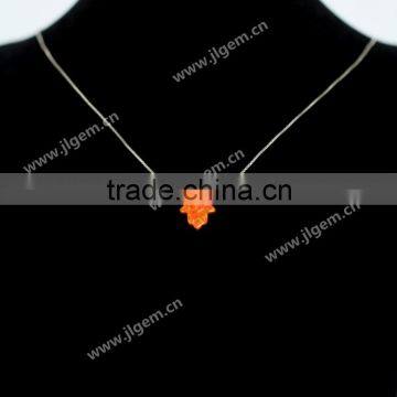 2015 New Arrived Synthetic Orange Opal Hand Opal Pendant S925 Silver Chain Necklace With Wholesale Price photo-5