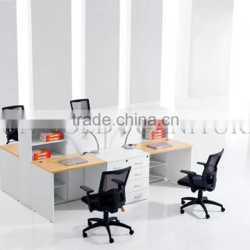 Open Small 4-seat office Workstation Cubicle with Overhead Cabinet ( SZ-WS368)