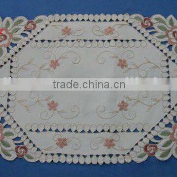 100%polyester embroidery doily withcutwork houseware household textile