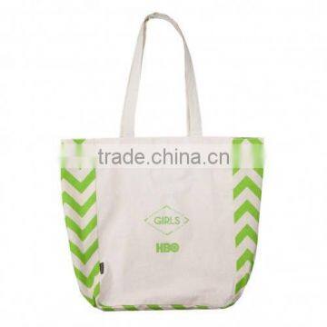 Cotton Bag With Printed Gusset