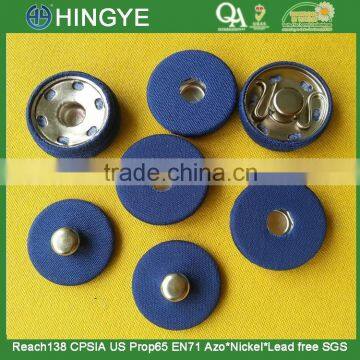 wholesale 20mm blue fabric covered metal garment snap button-- F1524