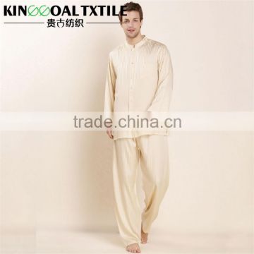 New Style Men 100% Silk Jacquard Pajamas M-XL