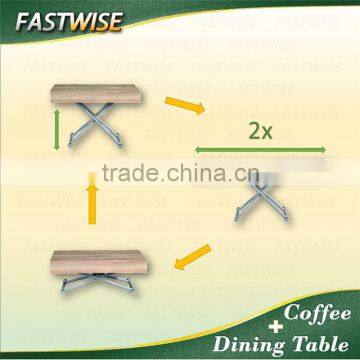 China 2in1 Wooden Convertible Transformable Coffee Table Dining Table for Living Room photo-5