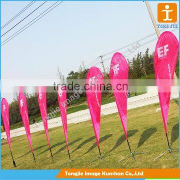 Durable outdoor advertising beach flag pole teardrop banner