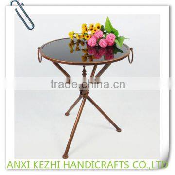 Metal Coffee Table with Glass Top