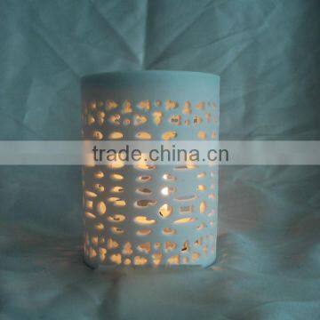 Antique ceramic incense burner candle holder