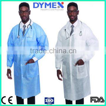 Qualitied Hospital Doctor Lab Coat with Knit Cuff and Collar