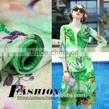 Silk Scarf 100% Silk Printed Chiffon Silk Fabric photo-3