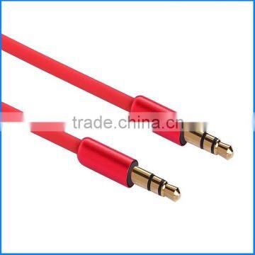 AUX Cable Gold Plated Audio Wire Hot Pink Stereo Panel Mount Cable for Computer, Car Audio, Audio Equipment