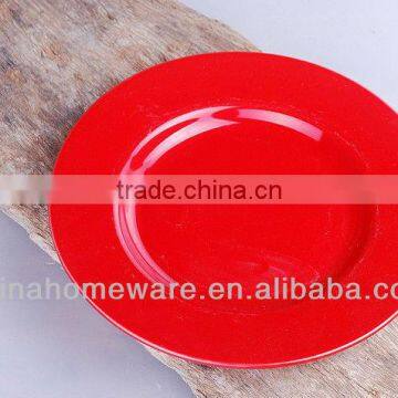 red ceramic dish